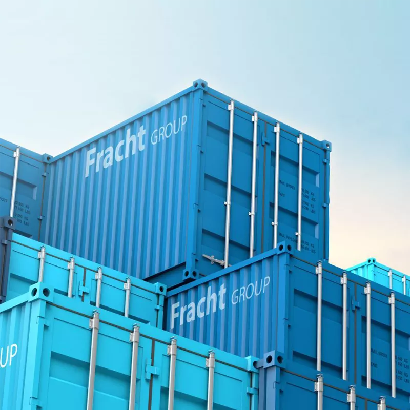 An image of several South Wind shipping containers
